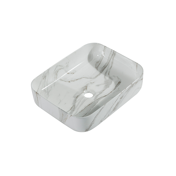 Накладная раковина Мирсант Shell-0619 Statuario на столешницу