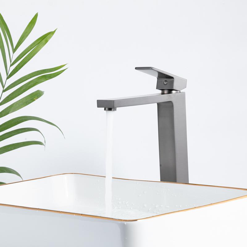 Высокий смеситель для раковины Frap H91-9 F1091-9 оружейная сталь