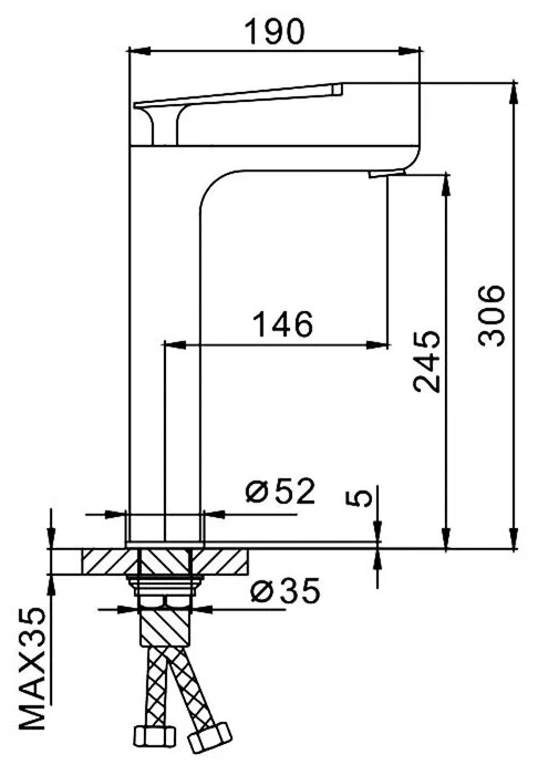 Высокий смеситель для раковины Frap F1052-57 черный