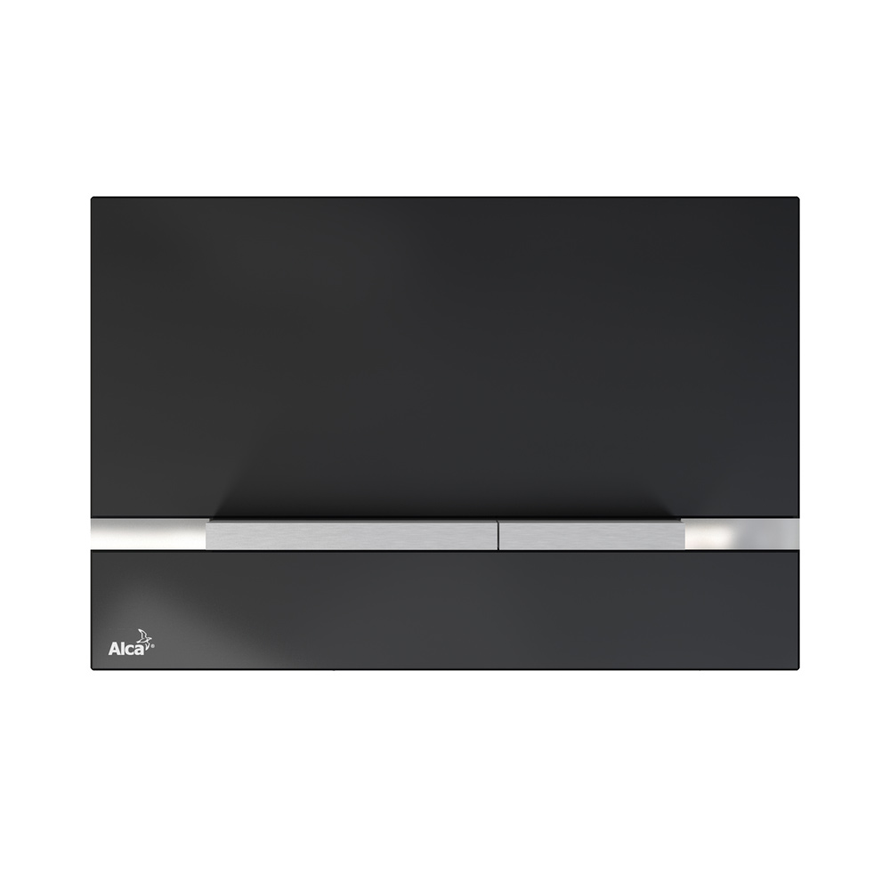 Кнопка для смыва инсталляции Alcaplast Flat Glass Stripe-GL1204 стекло черное