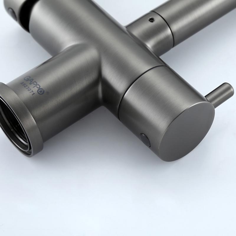 Смеситель для кухни с фильтром Gappo G97 G4397-89 оружейная сталь