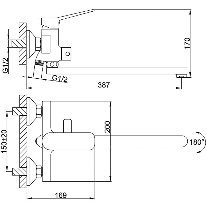 Смеситель для ванны Frap H61 F2261