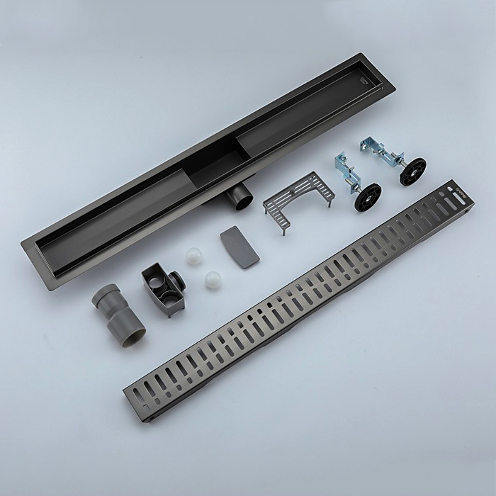 Душевой трап 50 см с комбинированным затвором Gappo G85007-39 оружейная сталь