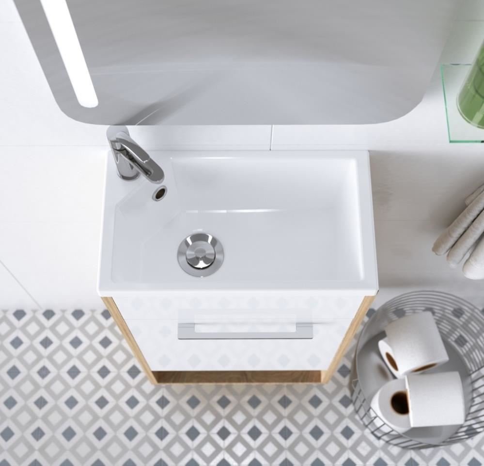 Тумба с раковиной 1Marka Lira 40Н 1д. Дуб Сонома L