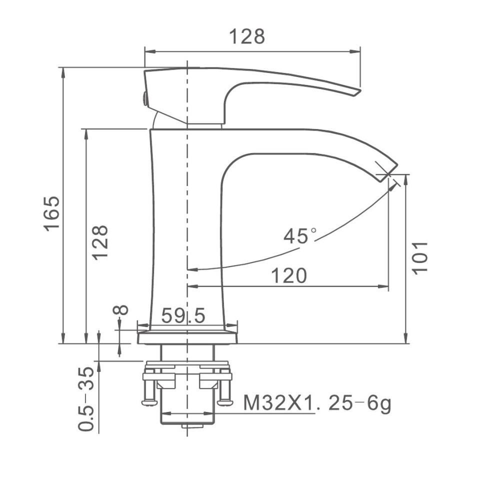 Смеситель для раковины Gappo G07-33 G1007-33 золотой сатин