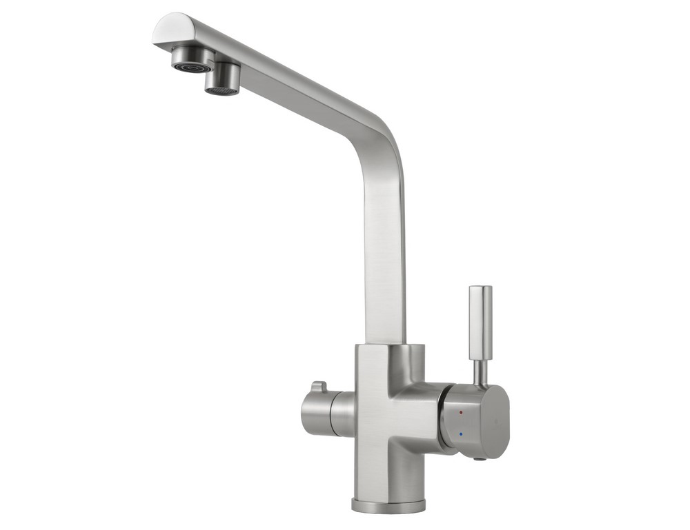 Смеситель для кухни с встроенным краном под питьевую воду Kaiser Decor 40144-5 Silver
