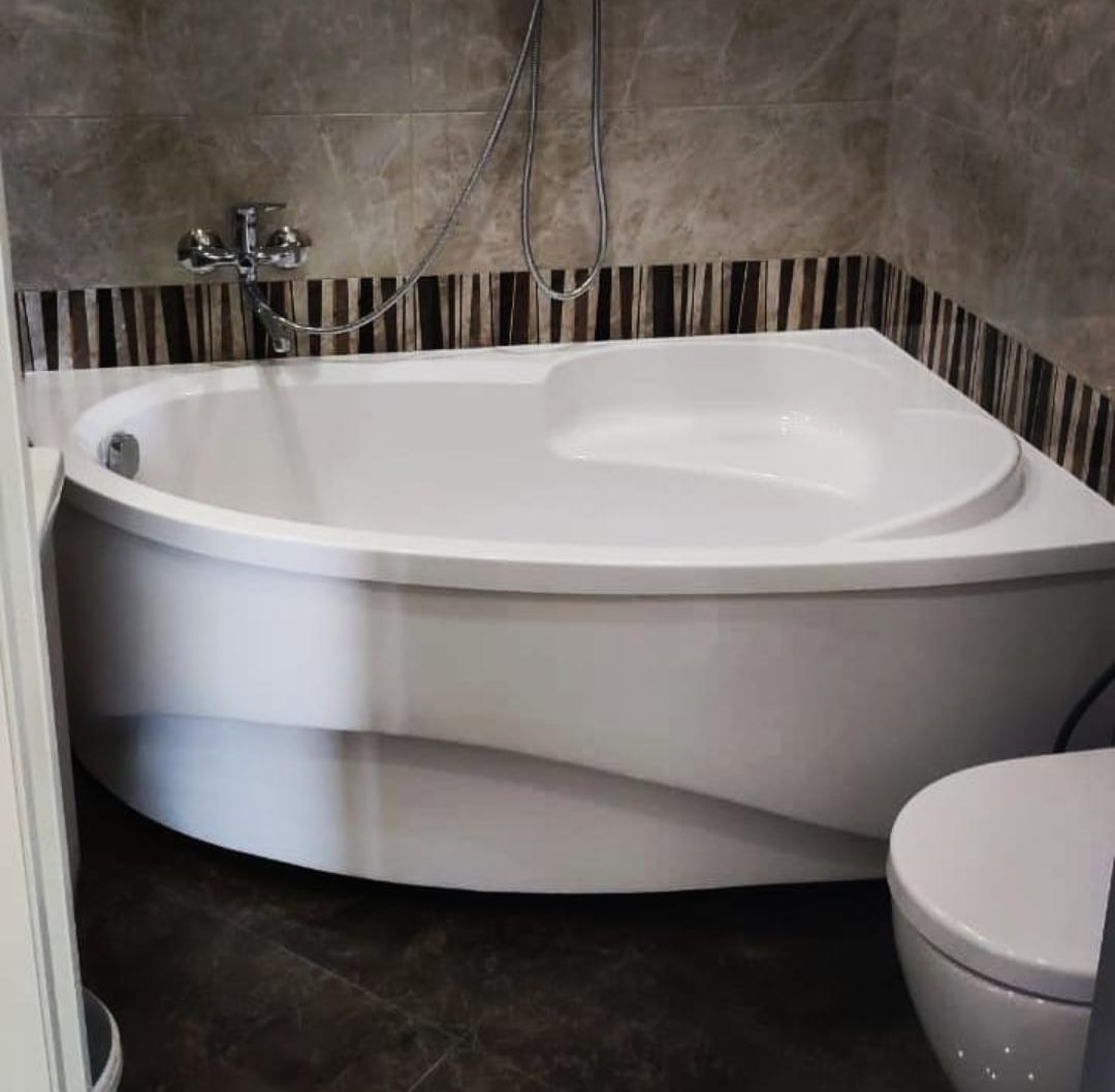 Ванна из литьевого мрамора Castone Диана 159x98 правая (с панелью)