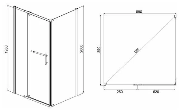 Душевое ограждение Мирсант Arena Square 90*90 (с дугами и аксессуарами)