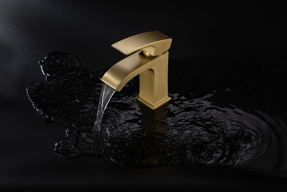 Смеситель для раковины Gappo G07-33 G1007-33 золотой сатин