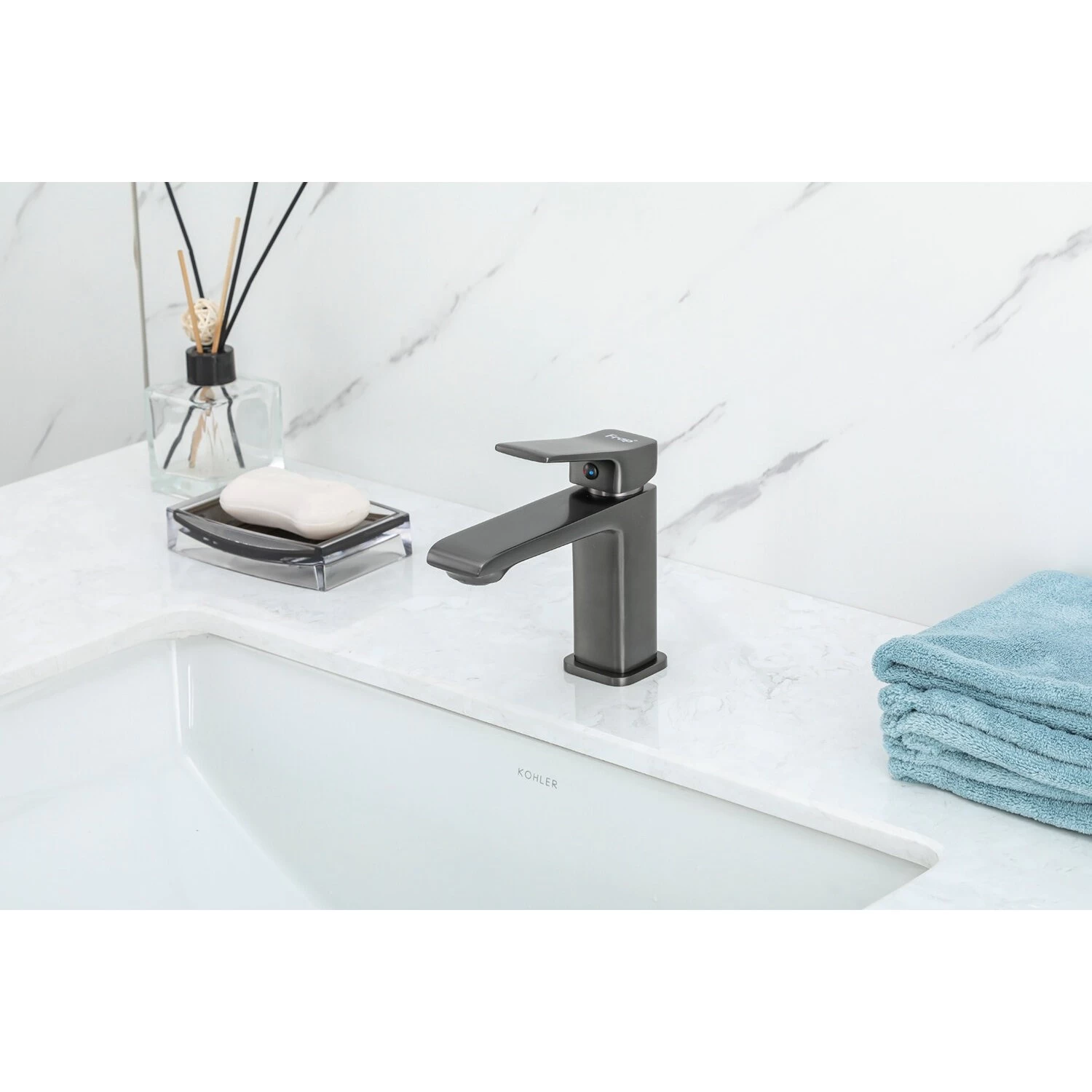 Смеситель для раковины Frap H84-9 F1084-9 оружейная сталь