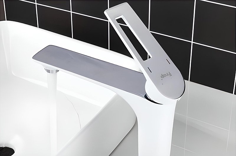 Высокий смеситель для раковины Frap H52 F1052-54 белый-хром