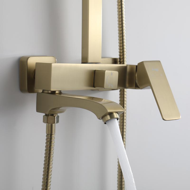 Душевая система Frap H76-3 F2476-3 золотой сатин