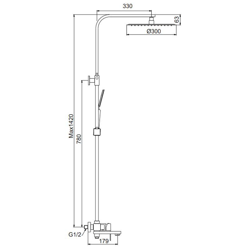 Душевая система Frap H802-6 F24802-16 черный