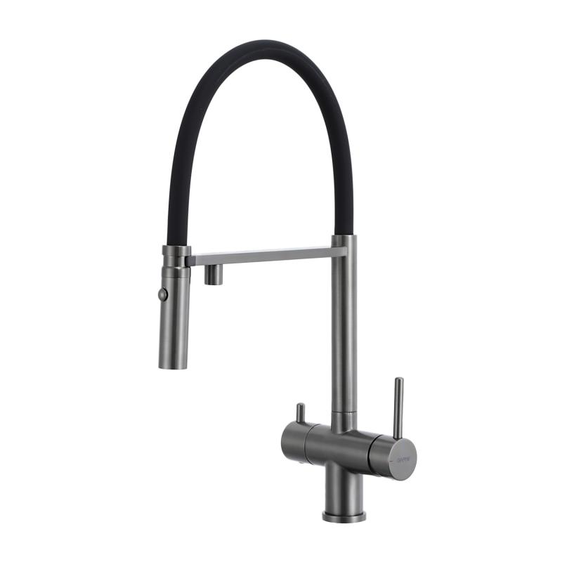 Смеситель для кухни с фильтром Gappo G97 G4397-89 оружейная сталь