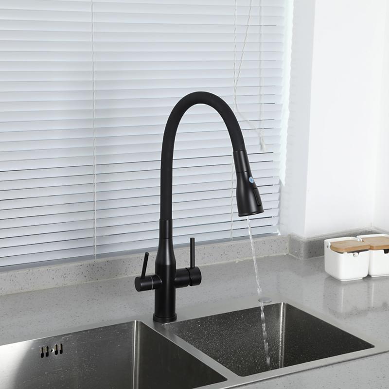 Смеситель для кухни с фильтром Gappo G4399-66 черный