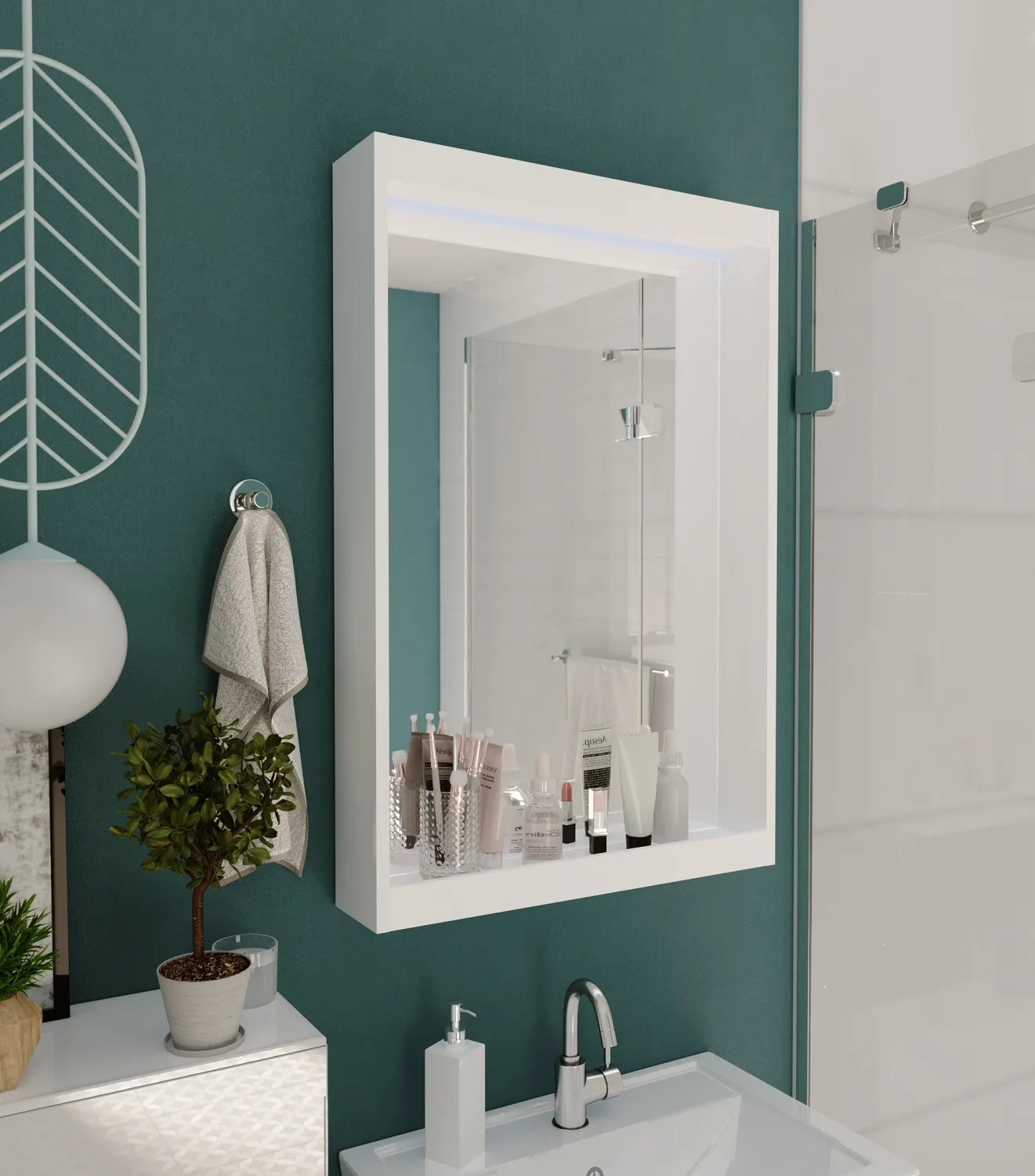 Зеркало 1Marka Aris 60 Белый глянец