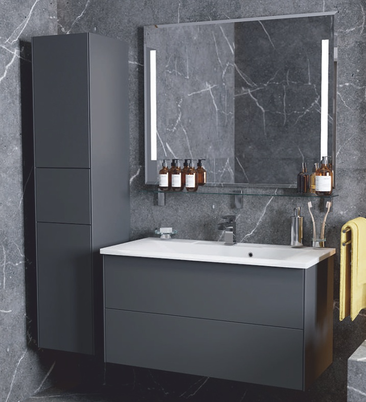 Универсальный подвесной пенал Sole Ultra серый матовый