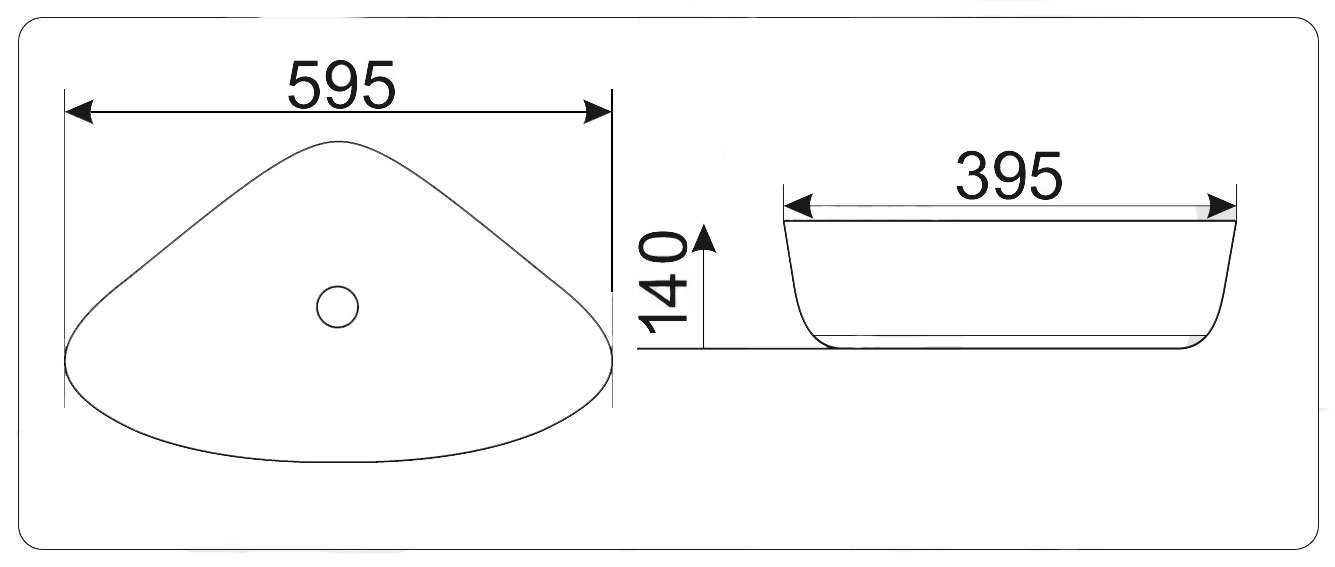 Накладная раковина CeramaLux 59,5 MNC 206 под камень