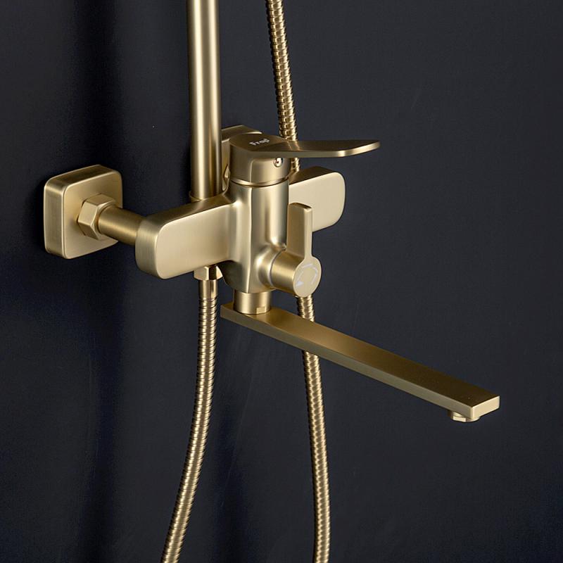 Душевая система Frap H61-3 F2461-3 золотой сатин