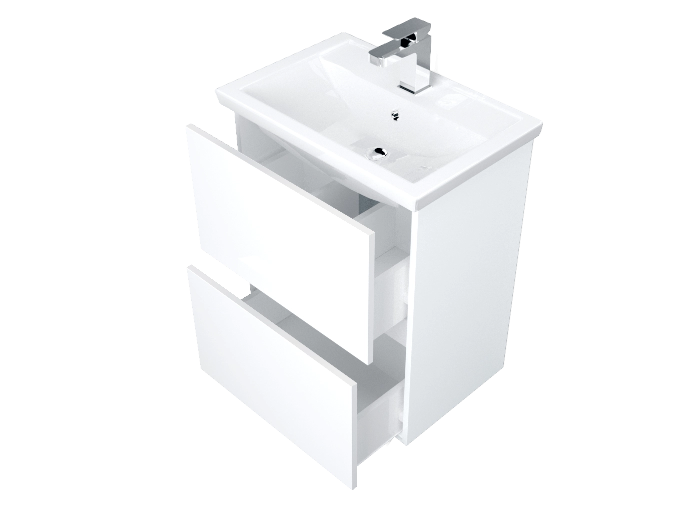 Тумба 1Marka New Aris 60П 2я. Белый глянец