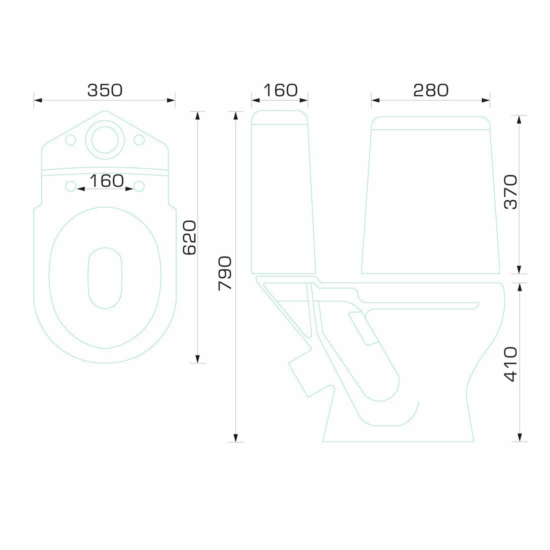 Унитаз-компакт Gesso Премиум 2 Home De Luxe косой выпуск, сиденье микролифт