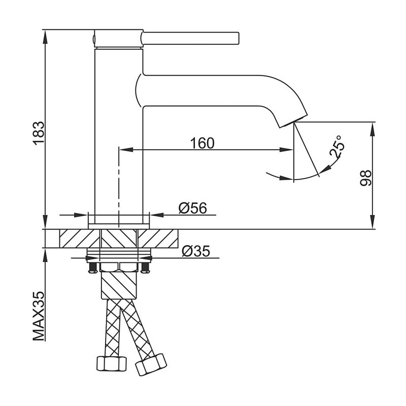 Смеситель для раковины Gappo G06-6 G1006-6 черный