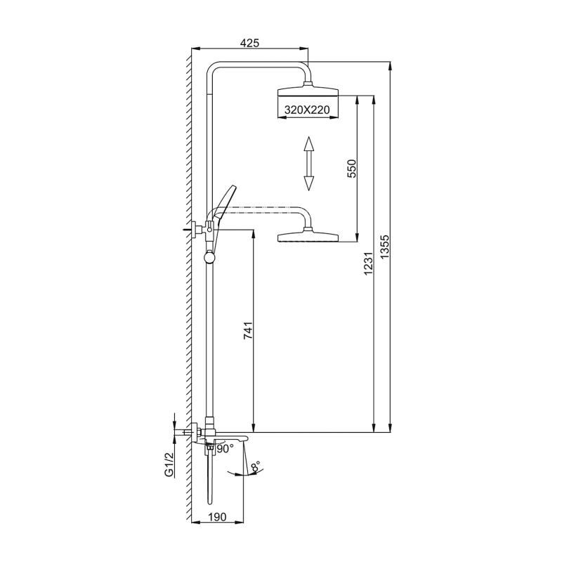 Душевая система Frap H84-6 F2484-6 черный