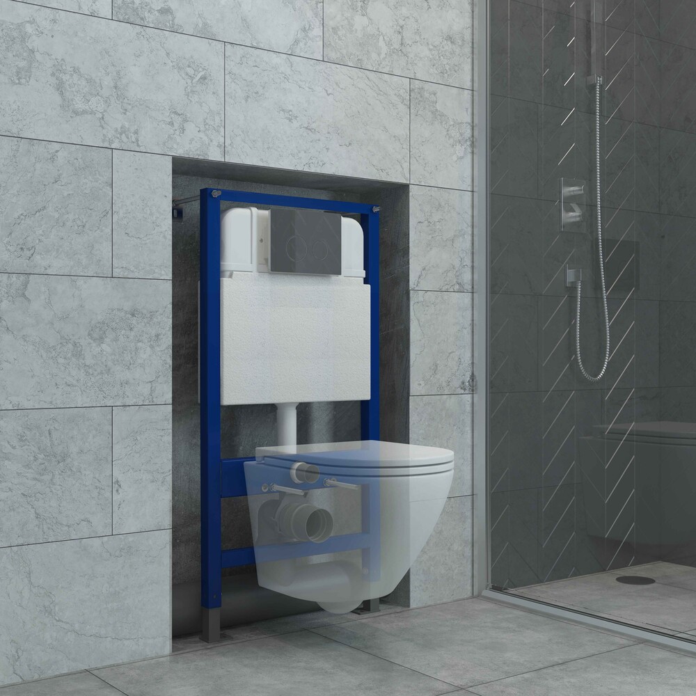 Инсталляция для подвесного унитаза EvaGold 545 кнопка хром глянец