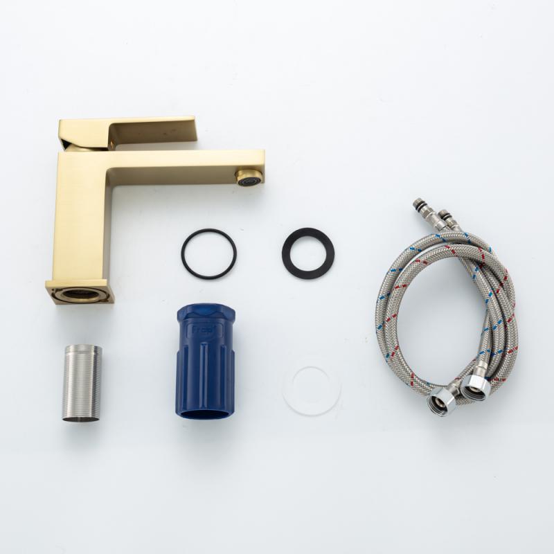 Смеситель для раковины Frap H91-3 F1091-3 золотой сатин