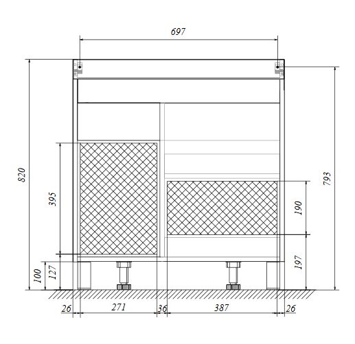 Тумба 1Marka Cube 75Н 2в.я 1д Белый глянец