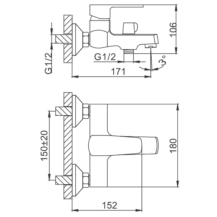 Смеситель для ванны Frud R301 R32301 белый