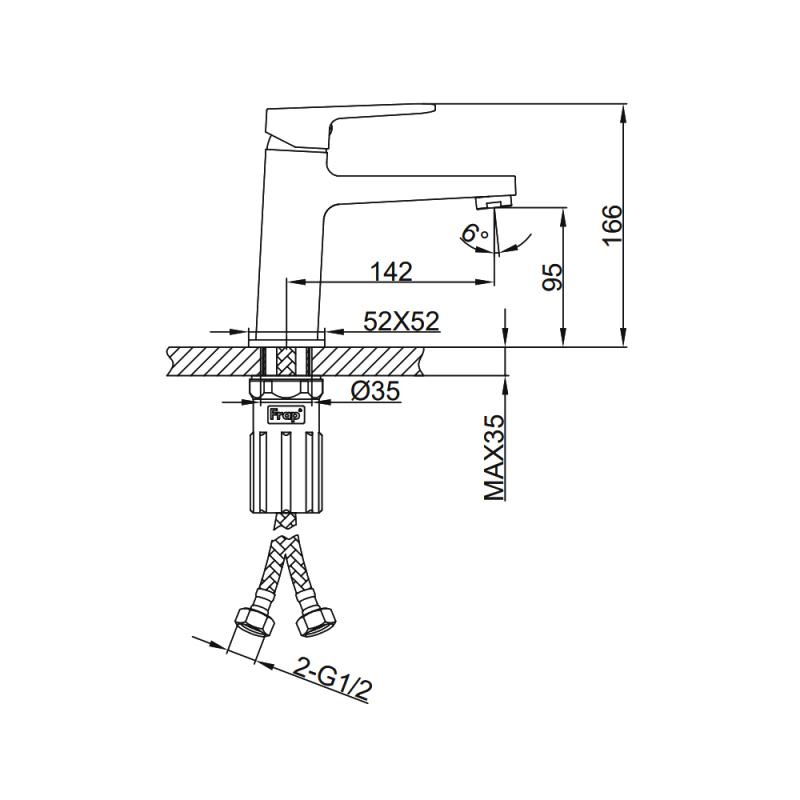 Смеситель для раковины Frap H90-6 F1090-6 черный