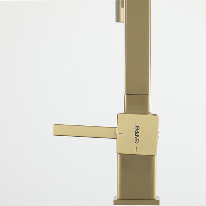 Смеситель для кухни с фильтром Gappo G95 G4395-53 золотой сатин