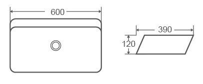 Накладная раковина CeramaLux 60 N 2243 белая
