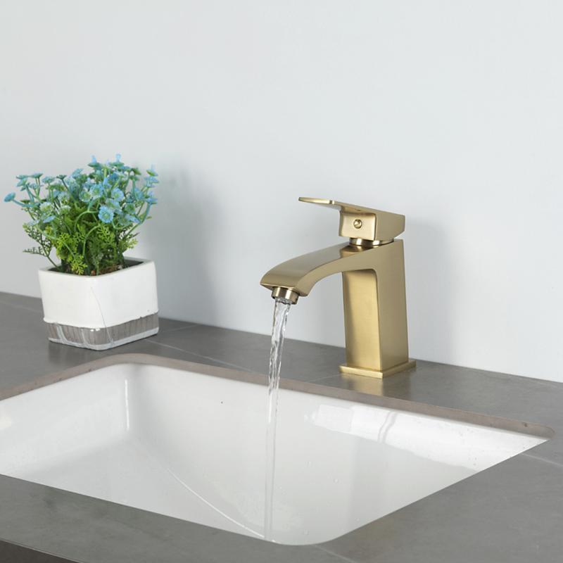 Смеситель для раковины Frap H76-3 F1076-3 золотой сатин