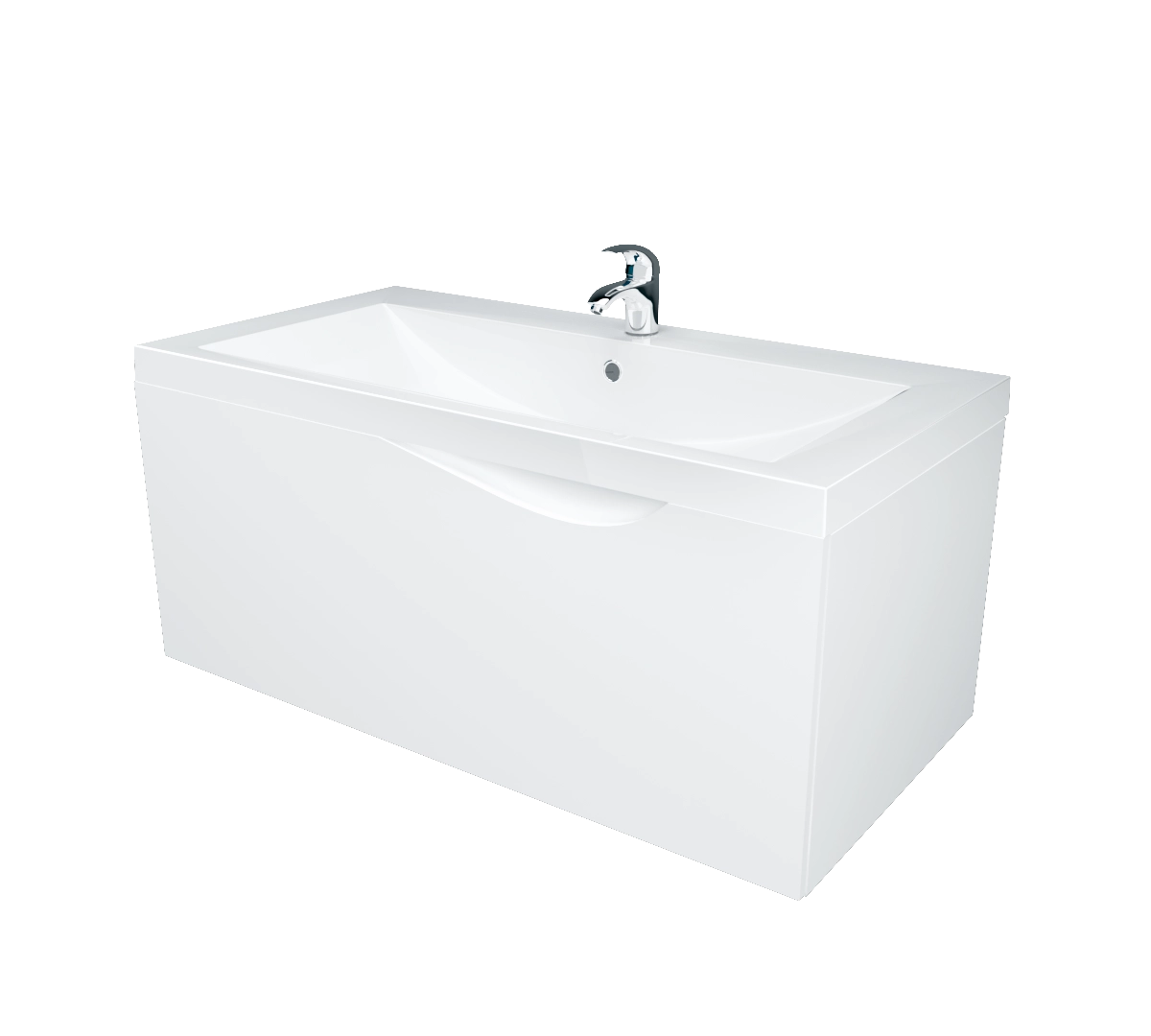 Тумба 1Marka Этюд 90П 1в.я. Белый глянец