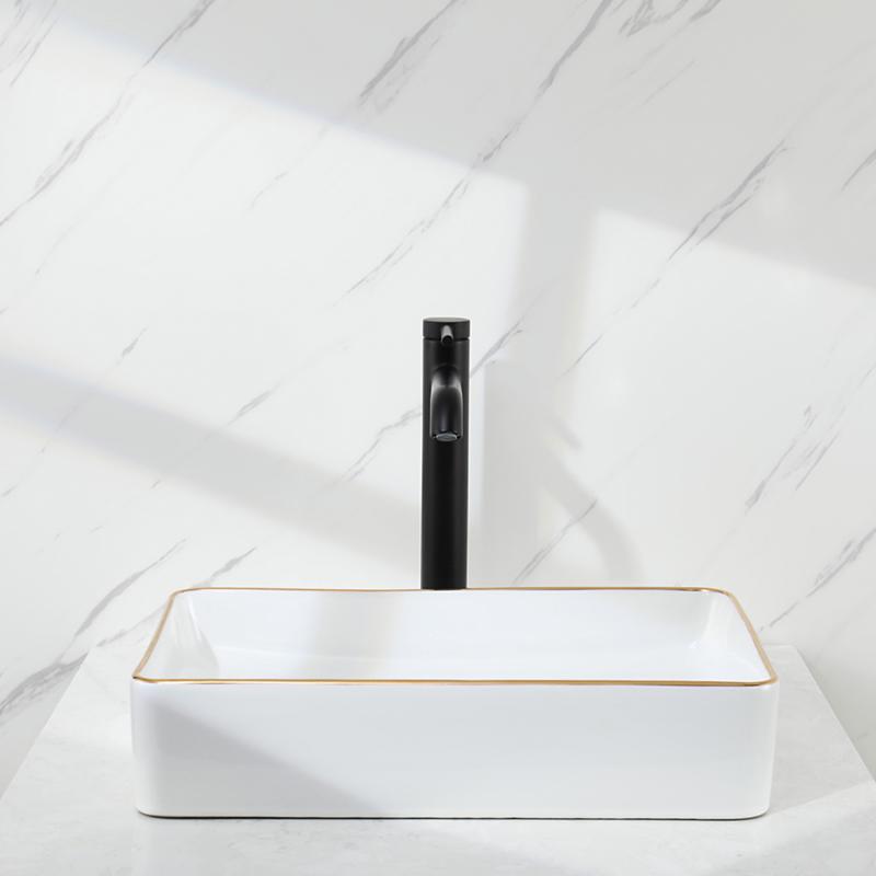 Высокий смеситель для раковины Gappo G06-6 G1006-26 черный