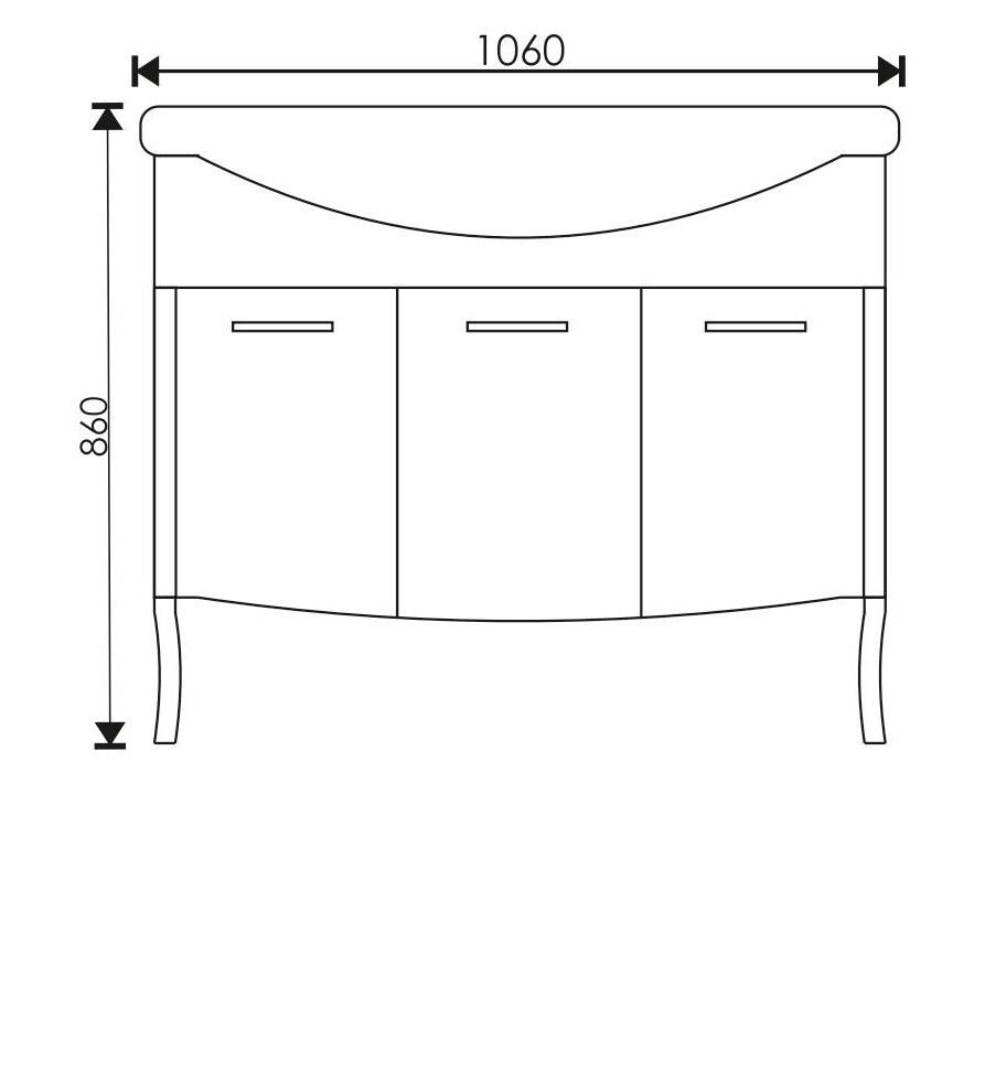 Напольная тумба EvaGold Riccardo 105 (с сифоном)