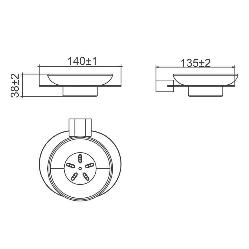 Мыльница Gappo G309-8 G30902-8 белый-хром