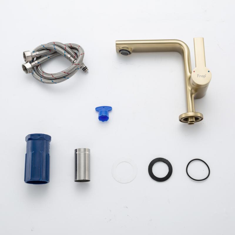 Смеситель для раковины Frap H88-3 F1088-3 золотой сатин