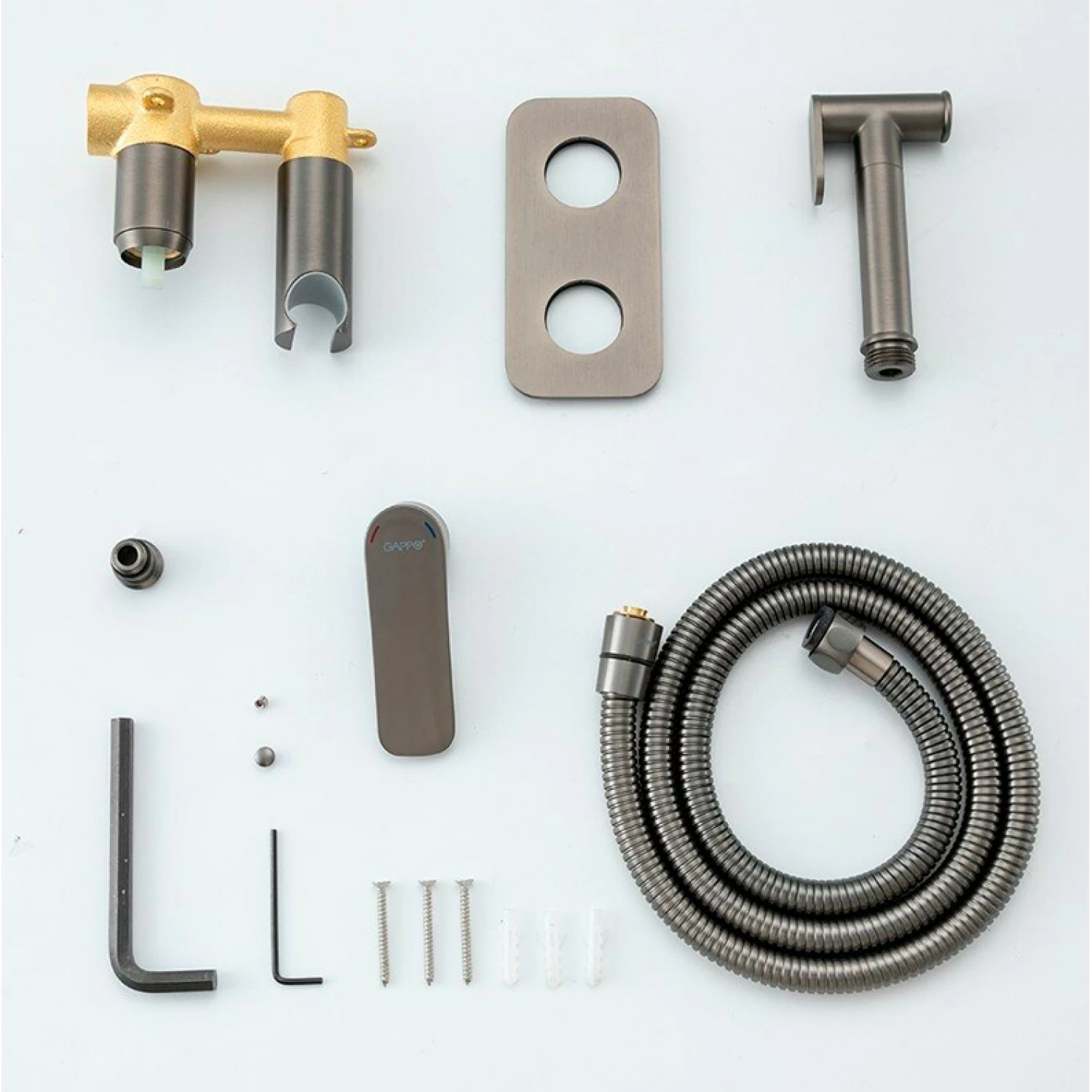 Гигиенический душ встраиваемый Gappo G48-9 G7248-92 оружейная сталь