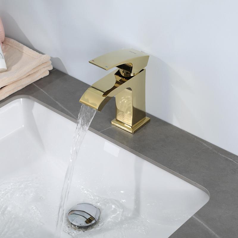 Смеситель для раковины Gappo G07-3 G1007-3 золото