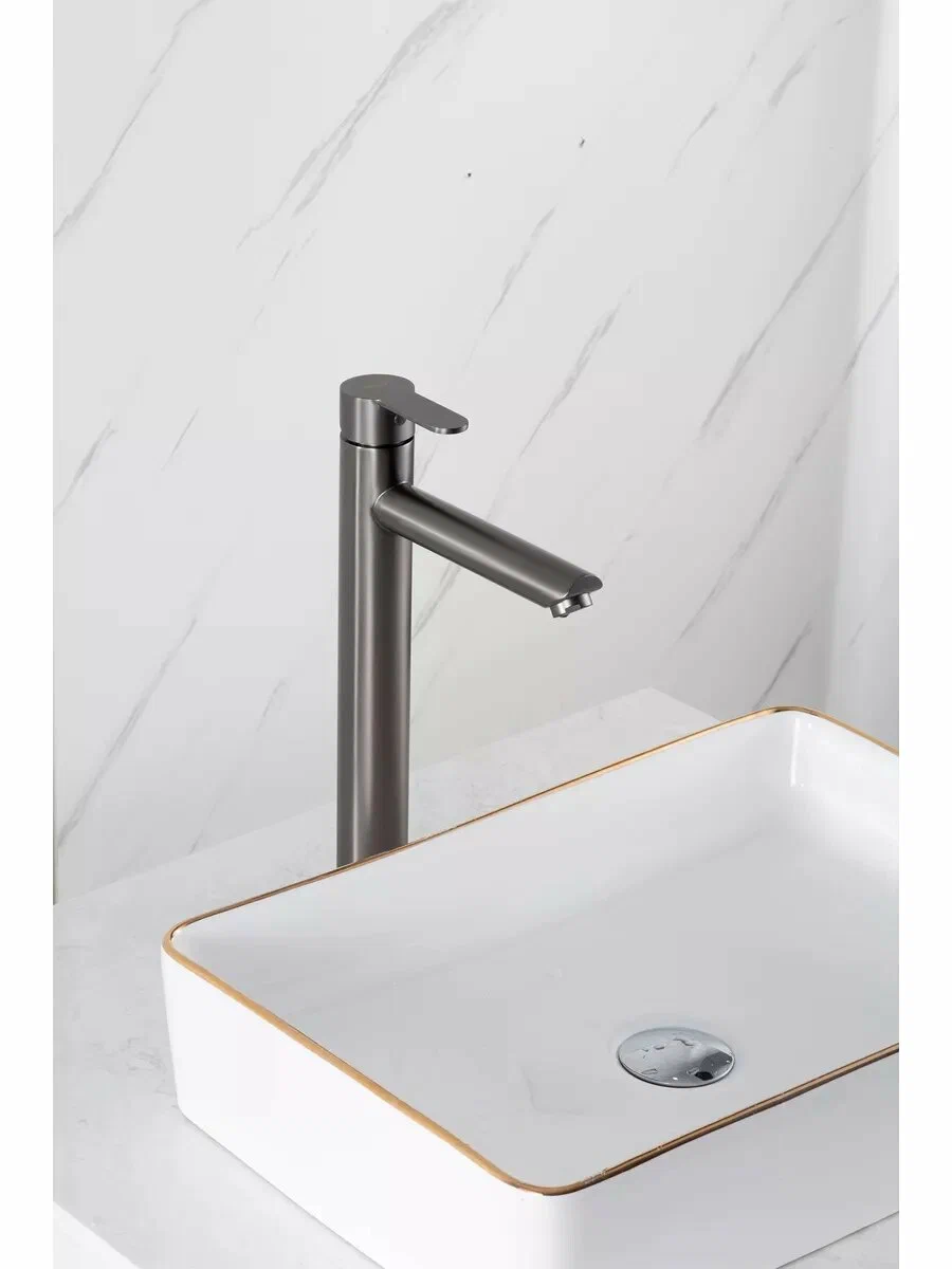 Высокий смеситель для раковины Frap H801-9 F10801-29 оружейная сталь