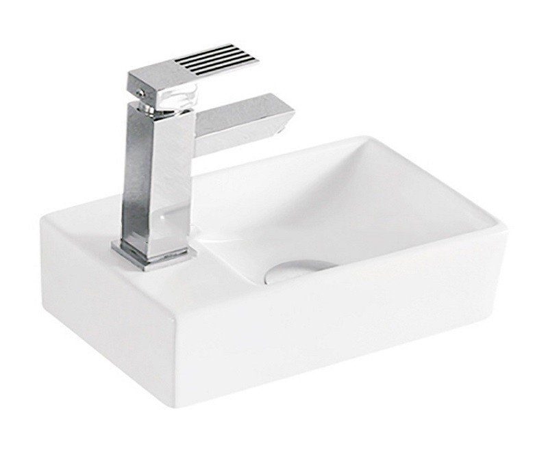 Подвесная/накладная раковина CeramaLux 29,5 N 9048GTR правая белая