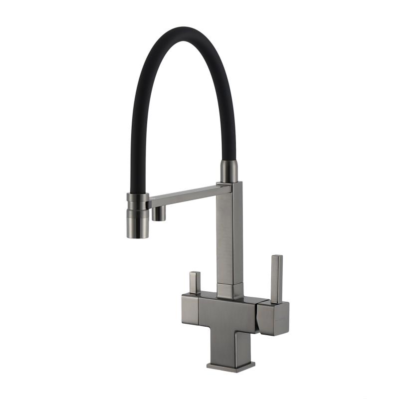 Смеситель для кухни с фильтром Gappo G95 G4395-59 оружейная сталь