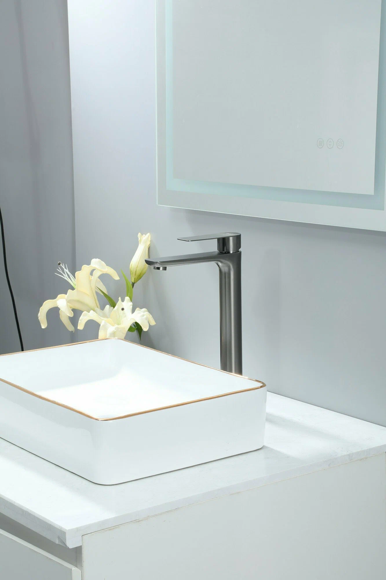 Высокий смеситель для раковины Frap H806-9 F10806-29 оружейная сталь