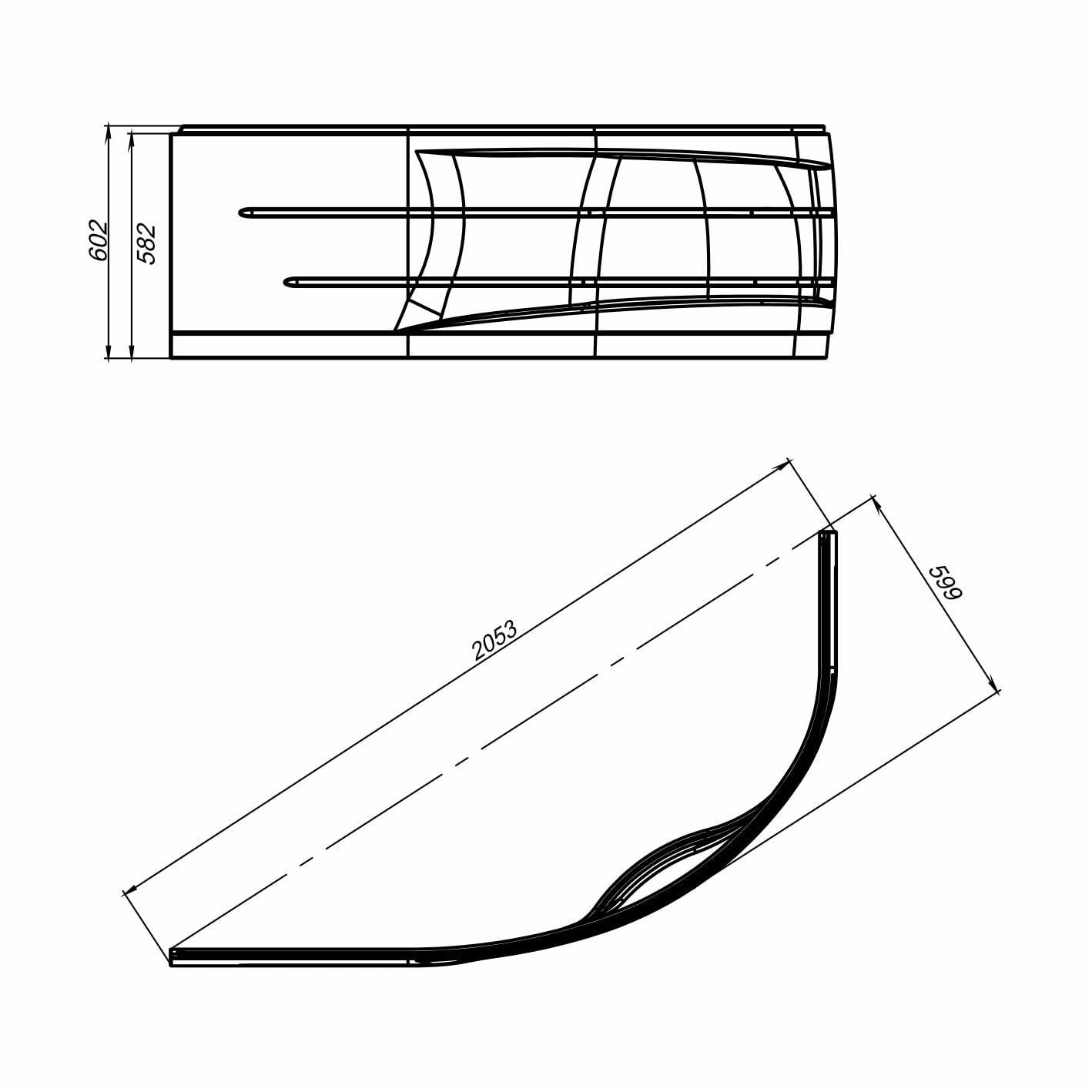 Фронтальная панель для ванны Мирсант Массандра Premium 170*110 левая