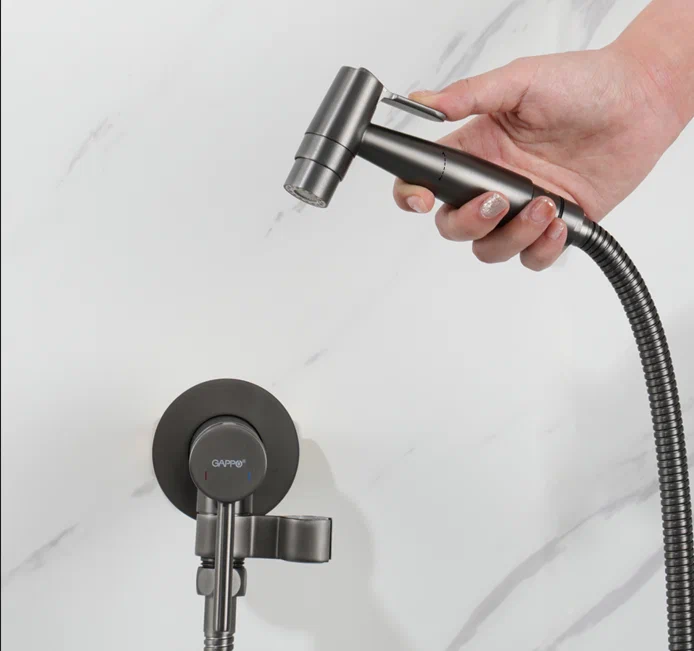 Гигиенический душ встраиваемый Gappo G06-9 G7206-9 оружейная сталь