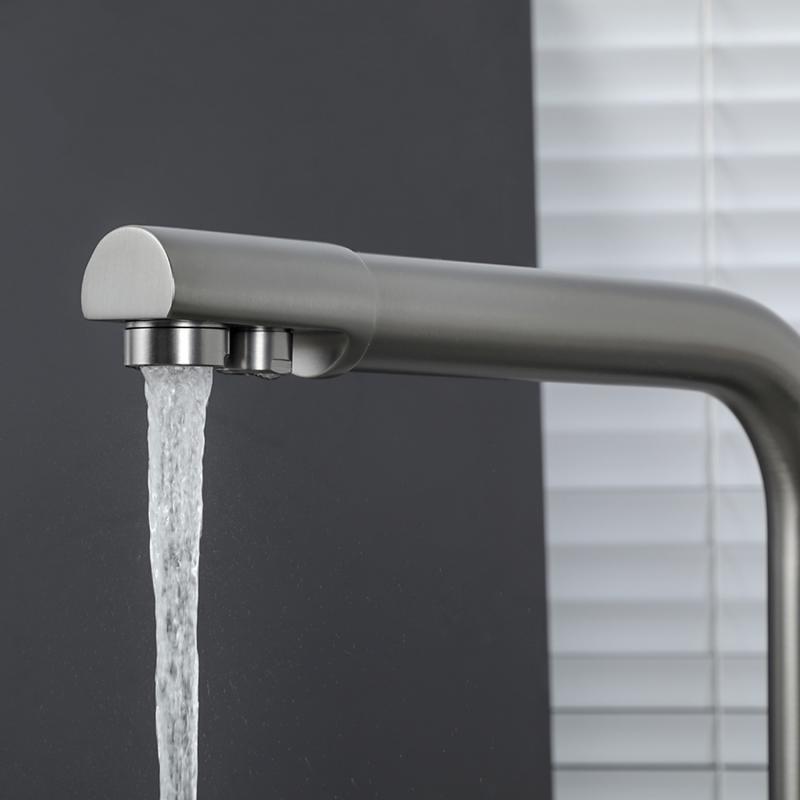 Смеситель для кухни с фильтром Frap H52 F4352-9 оружейная сталь