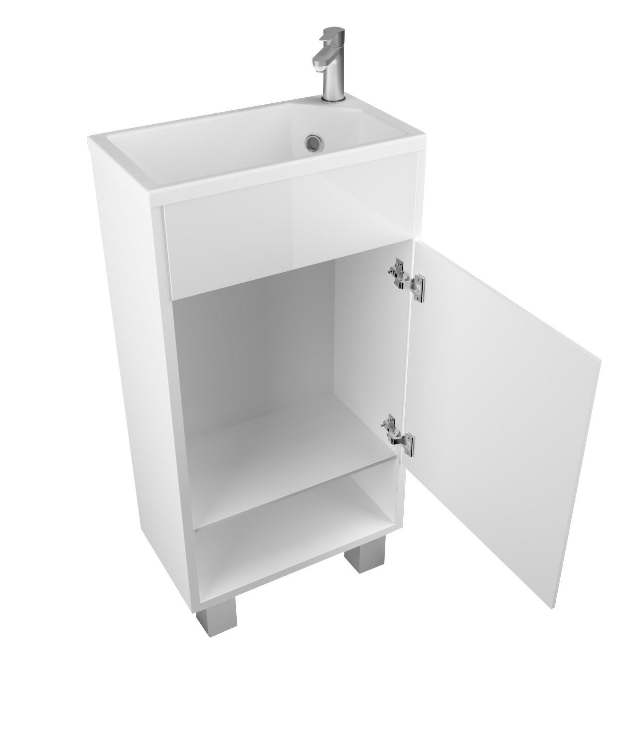 Тумба с раковиной 1Marka Lira 40Н 1д. Белый глянец R